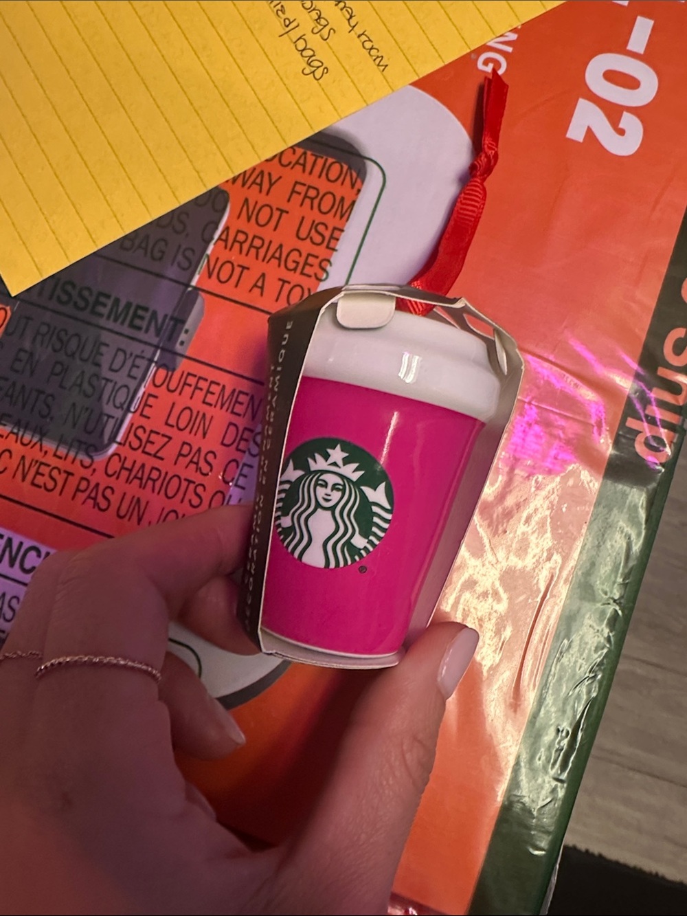 Starbucks ceramic ornament pink nwt